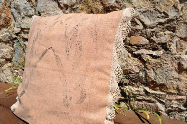 housse coussin empreintes vegetales eucalyptus