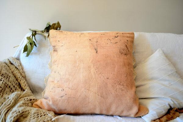 housse coussin empreintes vegetales eucalyptus