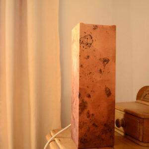 lampe à poser, lampe de chevet, lampe de table en tissu couleur terra cotta