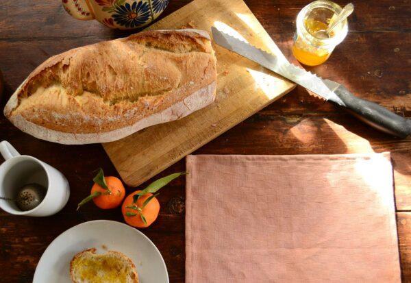 serviette de table couleur ocre rose